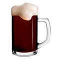 Isolated image of dark beer with foam in a glass mug Royalty Free Stock Photo